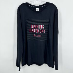 Opening Ceremony Long Sleeve Logo Crewneck T-shirt Black Size XL